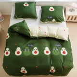 Pościel 200x220 bawełna satynowa dwustronna GierekHoff gruba 3 części GH 3071 awokado