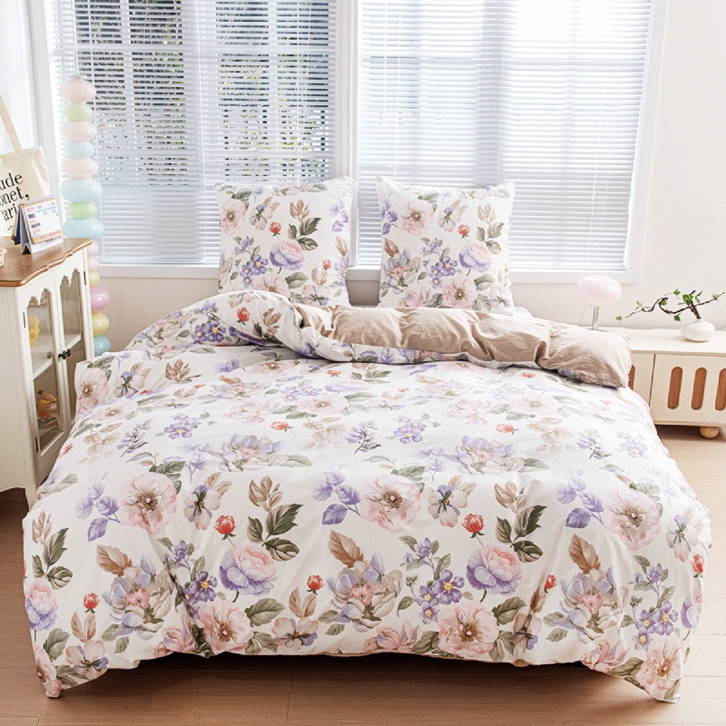 Pościel 200x220 bawełna 100% dwustronna GierekHoff Cotton bardzo gruba 3 części GH 3900 róże