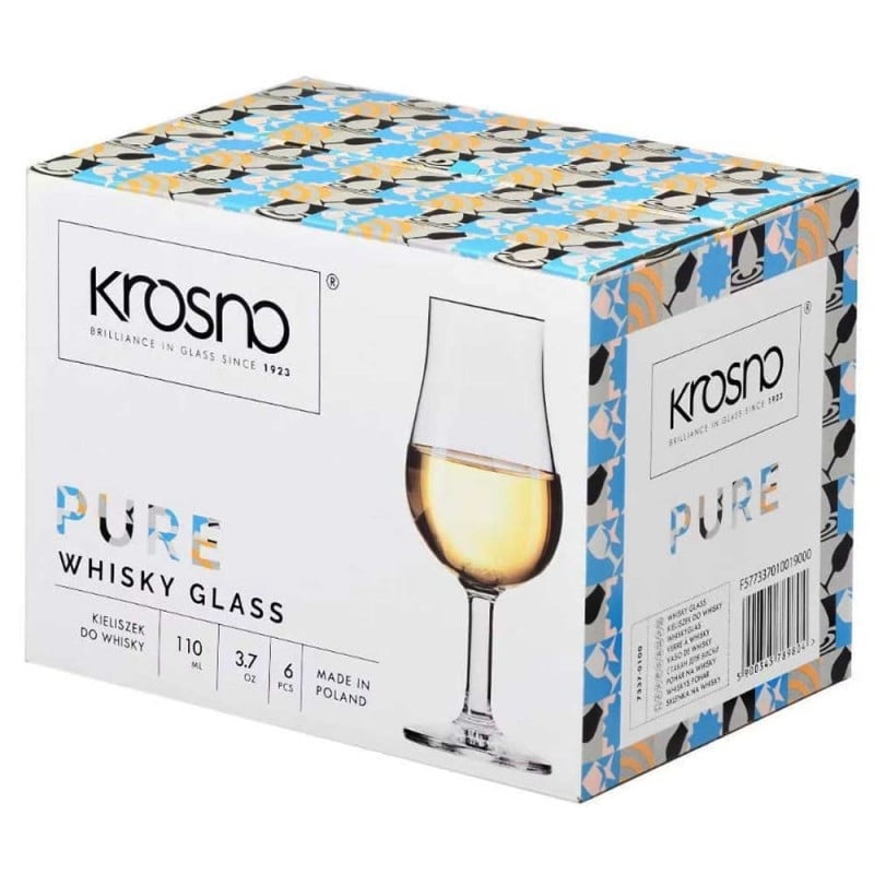 Kieliszki do whisky 110 ml komplet 6 sztuk do degustacji Krosno Pure