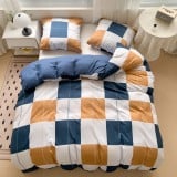 Pościel 160x200 bawełna satynowa dwustronna GierekHoff gruba 3 części GH 3074 kwadraty