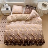 Pościel 140x200 bawełna satynowa dwustronna GierekHoff gruba 2 części GH 3078 brązowe heksy