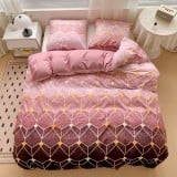 Pościel 160x200 bawełna satynowa dwustronna GierekHoff gruba 3 części GH 3079 czerwone heksy