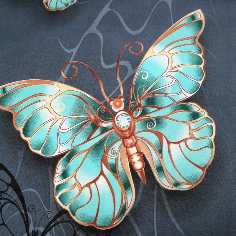 Pościel 160x200 bawełna satynowa dwustronna GierekHoff gruba 3 części GH 3080 motyle