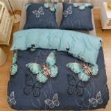 Pościel 200x220 bawełna satynowa dwustronna GierekHoff gruba 3 części GH 3080 motyle