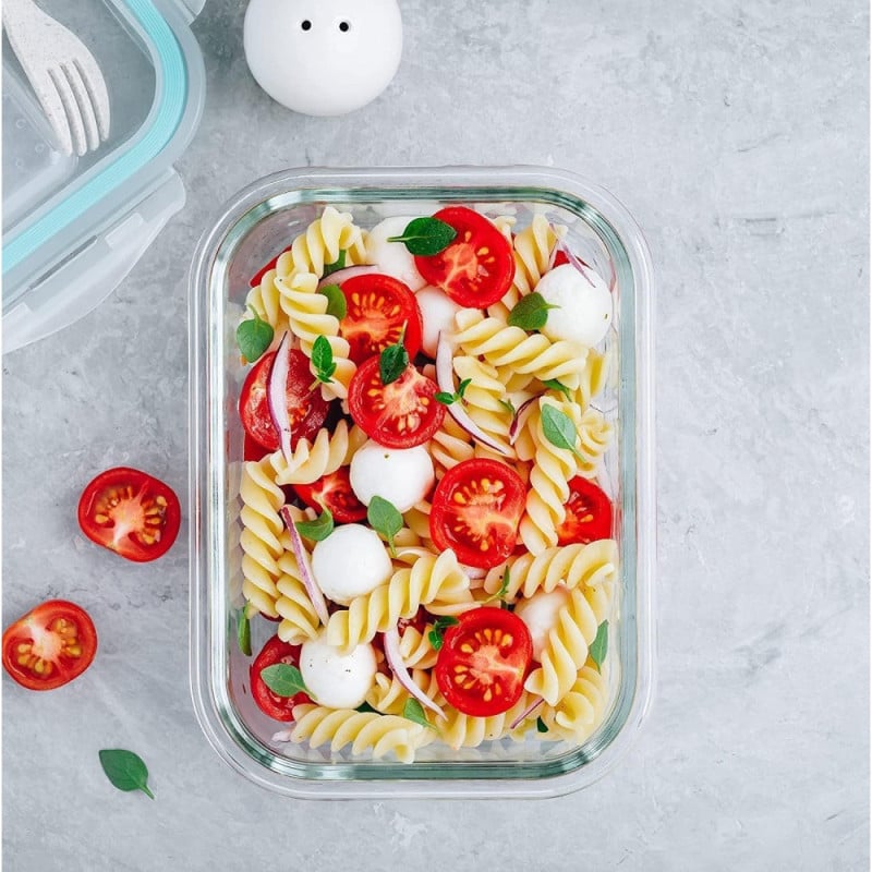 Pojemniki szklane 1500 ml prostokątne lunchbox Fresh zestaw 3 sztuki żaroodporne hermetyczne