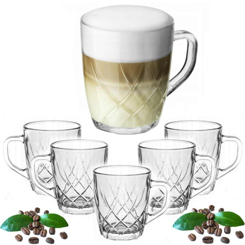 Kubki szklane 280 ml komplet szklanek zestaw 6 sztuk Corda Florina