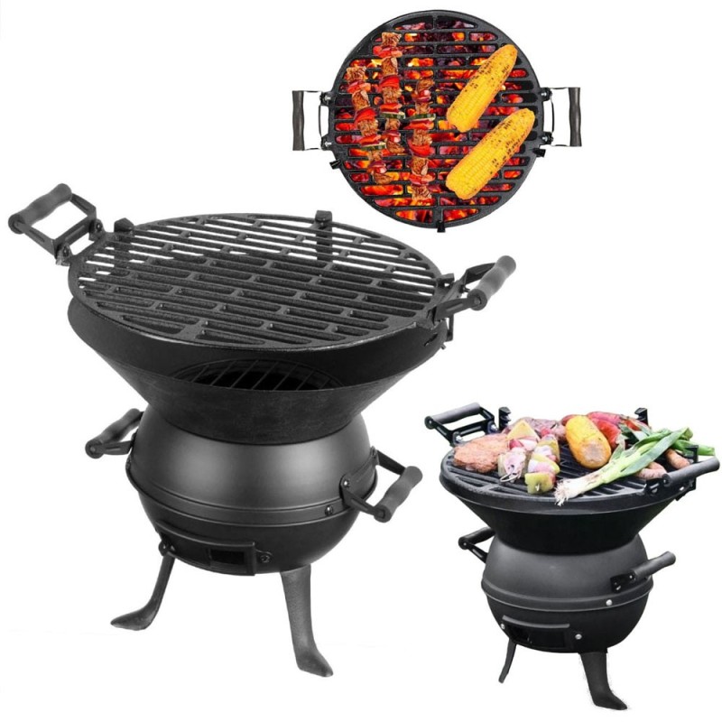 Grill żeliwny przenośny z misą paleniskową ogrodowy Brunbeste BR 2645