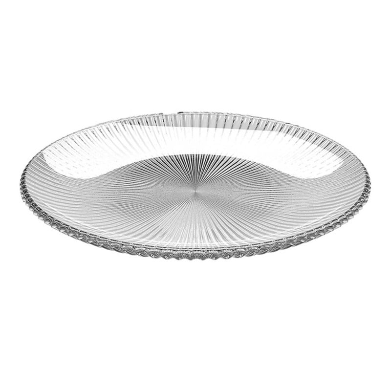 Talerzyki deserowe 20 cm i patera 25 cm szklane Florina Rimini zestaw 13 sztuk spodek na ciasto deser