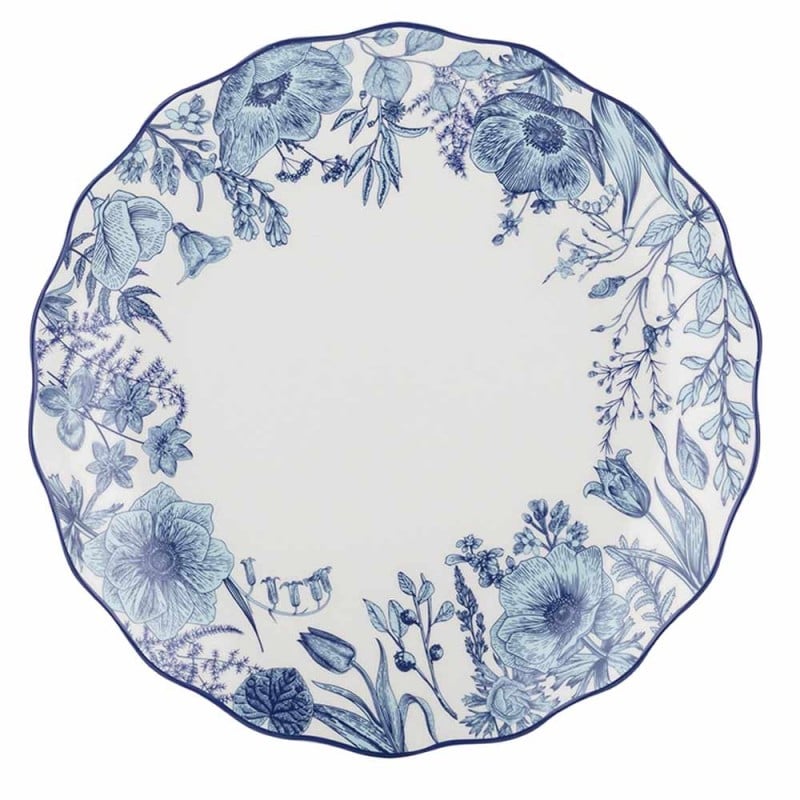 Serwis obiadowy porcelanowy 18 elementów zestaw talerzy dla 6 osób kwiaty Colette Florina
