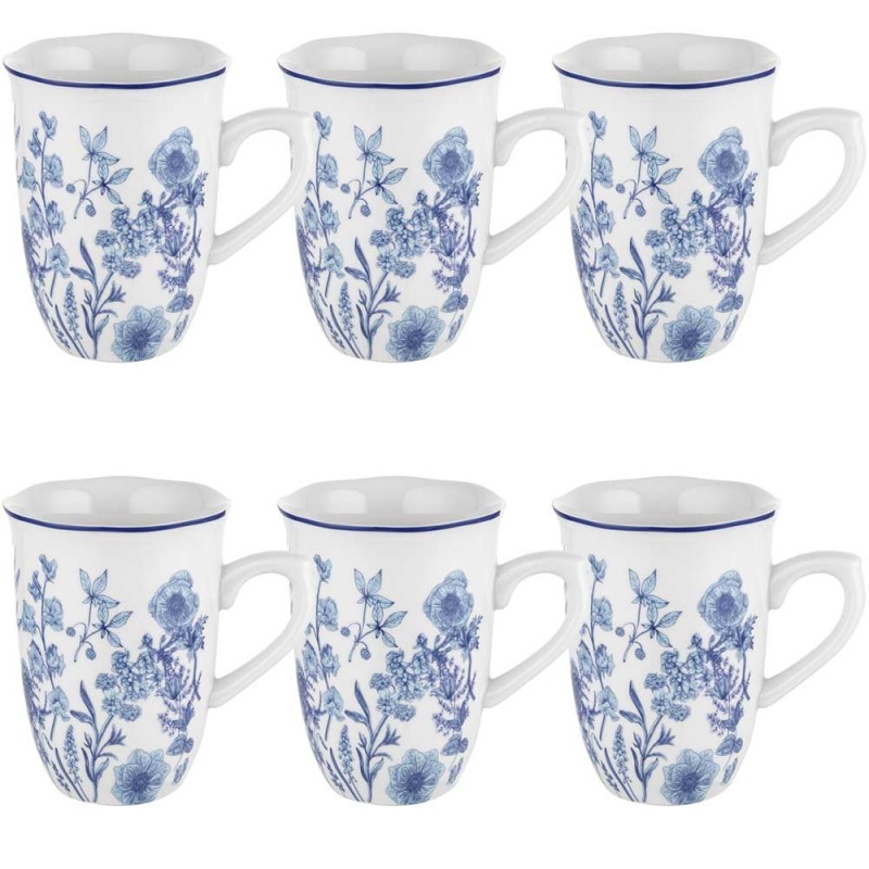 Kubki porcelanowe 380 ml komplet 6 kubków Colette Florina