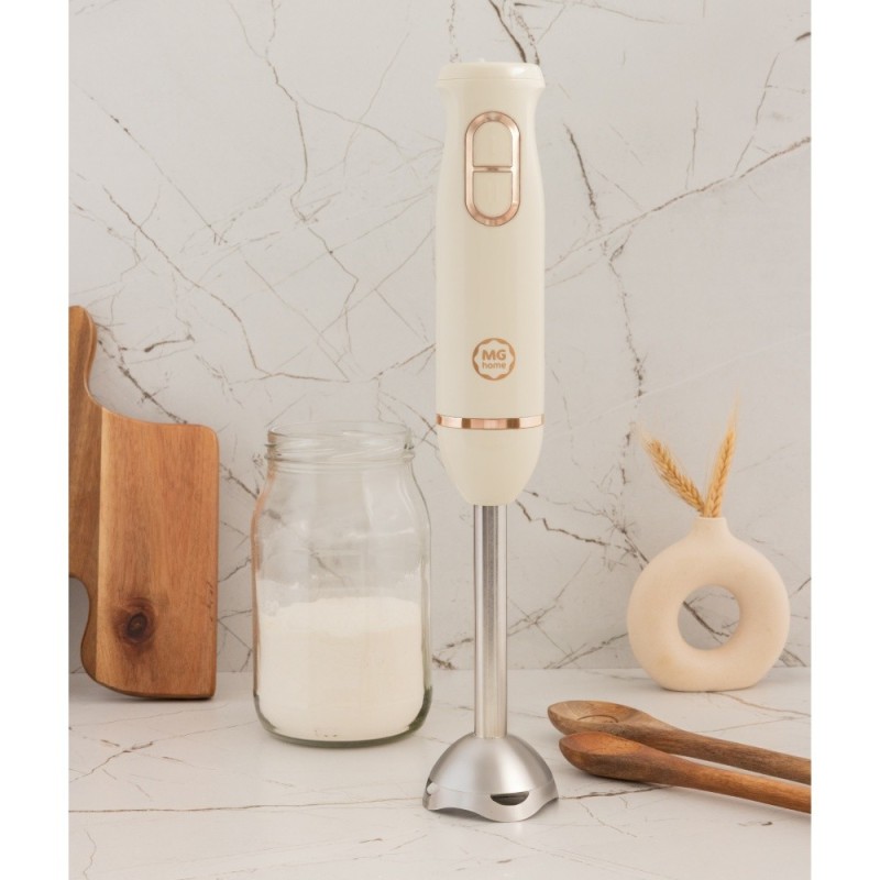 Blender ręczny MG Home 300W z regulacją prędkości kremowy do zup koktajli mocny