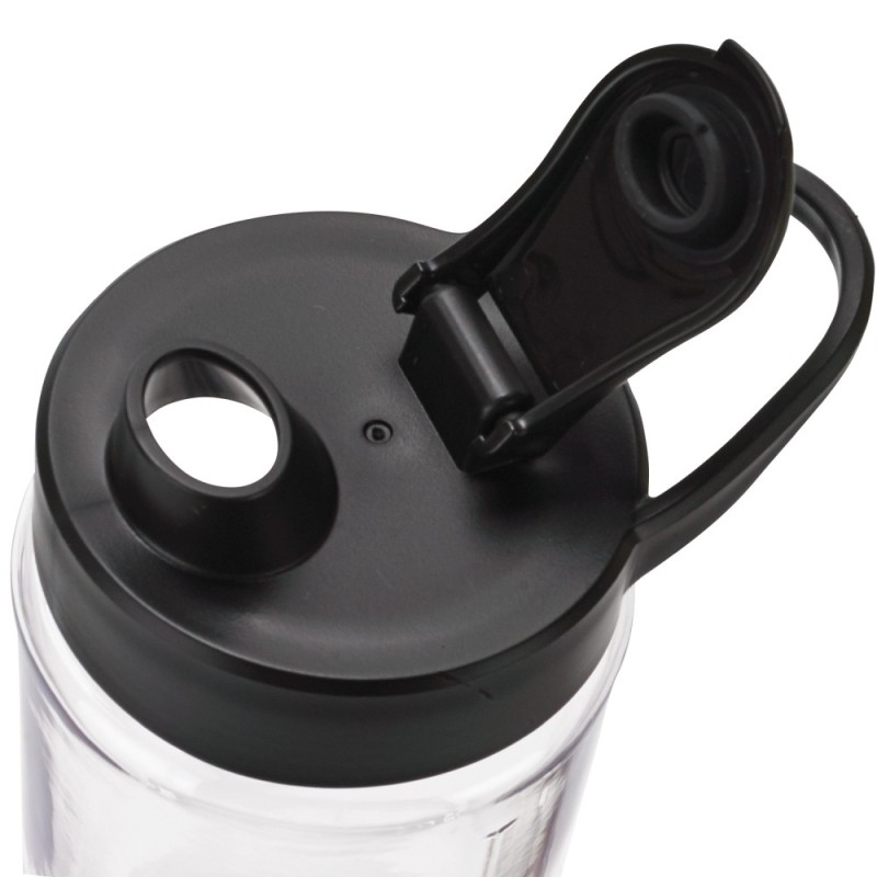 Blender personalny MG Home 500 ml 260W Butelka z ustnikiem, pokrywka i ostrze ze stali nierdzewnej czarny