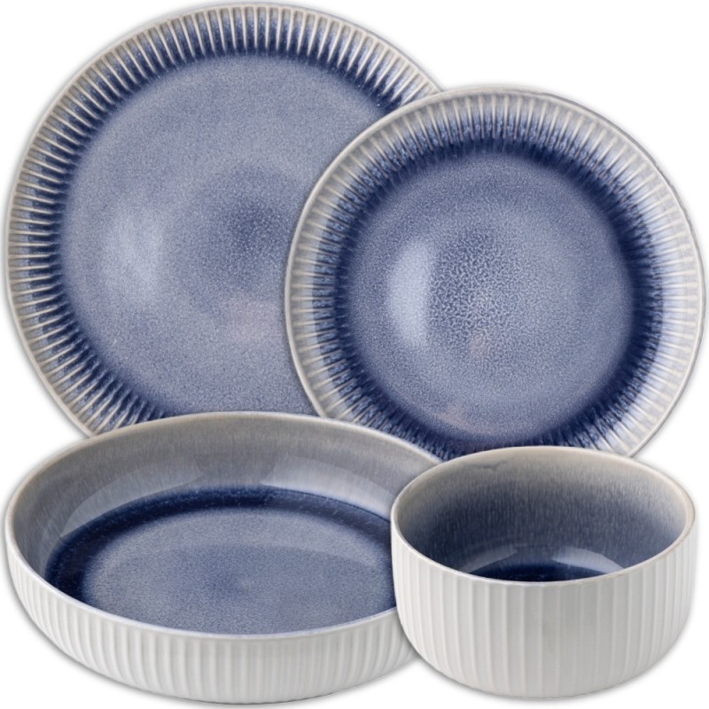 Serwis obiadowy porcelanowy Florina Calypso 24 elementy zestaw talerzy dla 6 osób