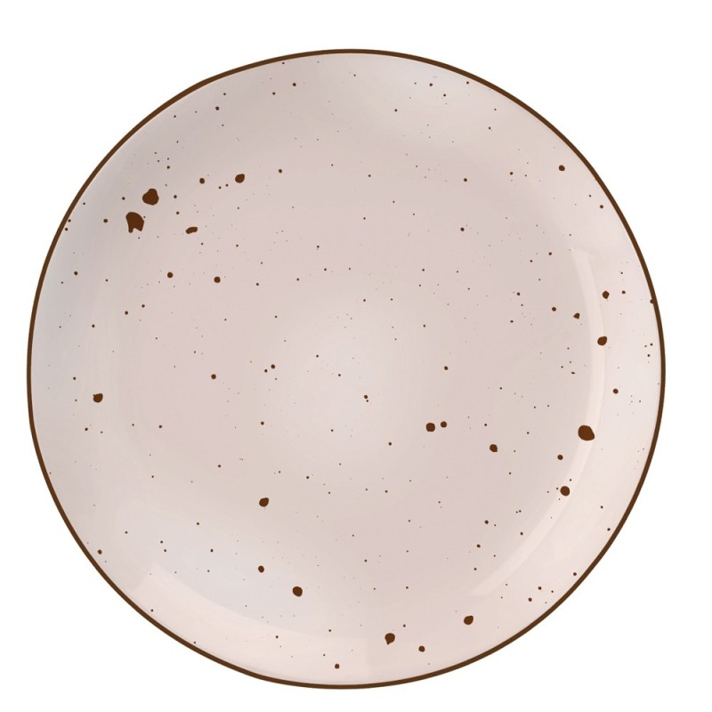 Serwis obiadowy 36 elementów porcelanowy MG Home Gemma Pink zestaw talerzy dla 12 osób różowych nakrapiane