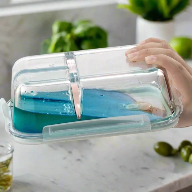 Zestaw 3 pojemników szklanych 1000 ml z przegrodami lunchbox GierekHoff Split 1111 żaroodporne hermetyczne trzykomorowe