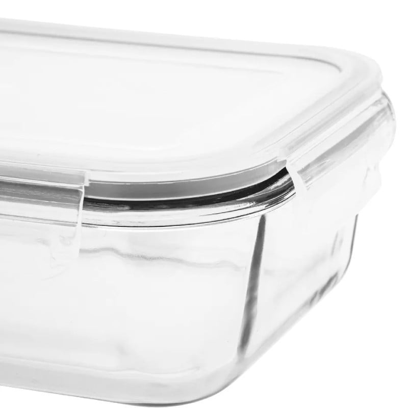 Pojemniki szklane 640 ml prostokątne lunchbox GierekHoff Corio zestaw 3 sztuki żaroodporne hermetyczne GH 1108