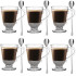 Szklanki z uchem 320 ml Altom Siena Perełki kubki do herbaty kawy latte macchiato komplet 6 sztuk z łyżeczkami