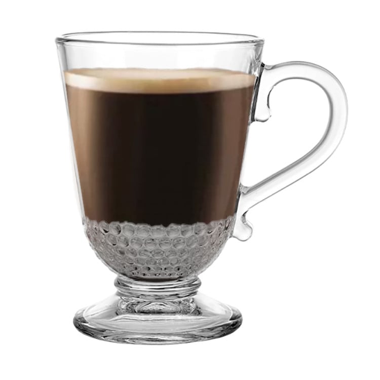Szklanki z uchem 320 ml Altom Siena Perełki kubki do herbaty kawy latte macchiato komplet 6 sztuk z łyżeczkami