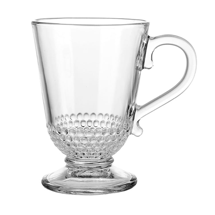 Kubki szklane 320 ml szklanki na stopce zestaw 6 szklanek Altom Siena Perełki