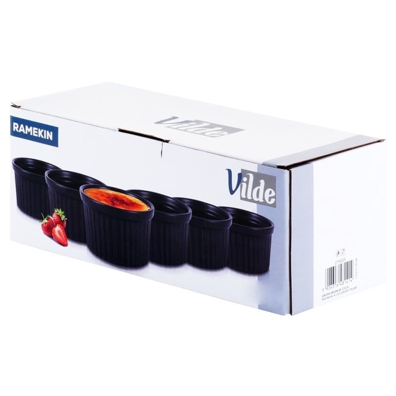 Kokilki do zapiekania 260 ml ramekin zestaw 10 sztuk salaterki miseczki pojemniki porcelanowe Brulee czarne