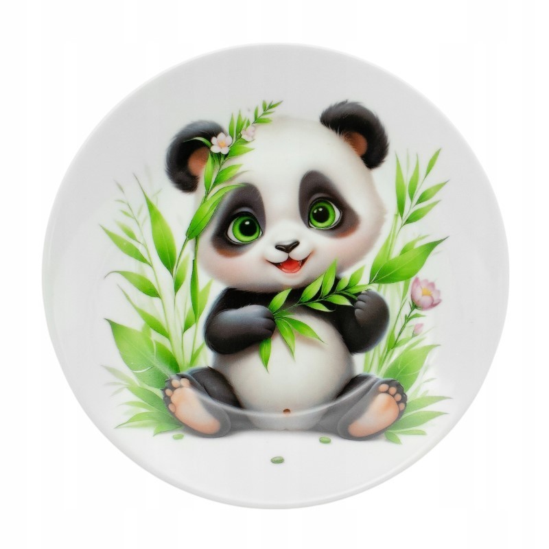 Zestaw obiadowy porcelana dla dzieci Bella Fiore 4 elementy Panda kubek talerzyk miseczka kieliszek na jajko