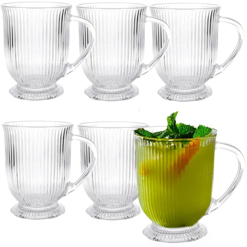 Szklanki z uchem 500 ml Selena do kawy herbaty drinków deserów zestaw 6 szklanek