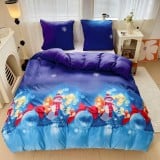 Pościel świąteczna 200x220 bawełna satynowa dwustronna GierekHoff gruba 3 części GH 3094 bałwanki