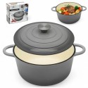 Garnek żeliwny emaliowany 2.5 L MeyerHoff kociołek szary 22 cm