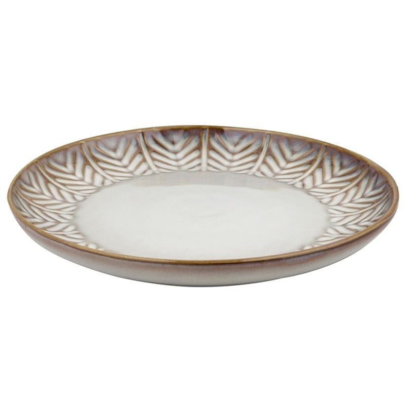Serwis obiadowy porcelanowy Florina Lehti 18 elementów zestaw talerzy dla 6 osób liście