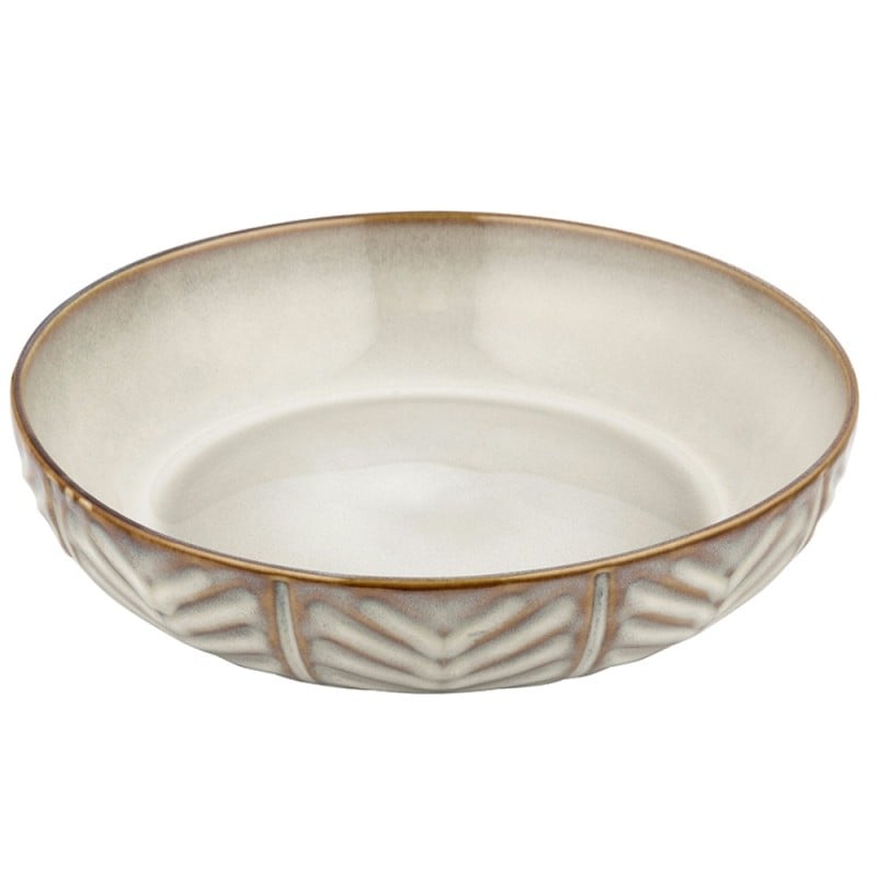 Serwis obiadowy porcelanowy Florina Lehti 24 elementy zestaw talerzy dla 6 osób liście