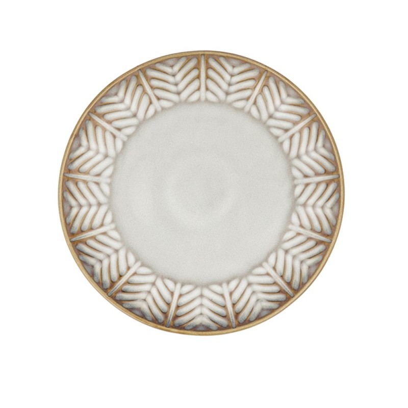 Serwis obiadowy porcelanowy Florina Lehti 30 elementów zestaw talerzy salaterek kubków dla 6 osób liście