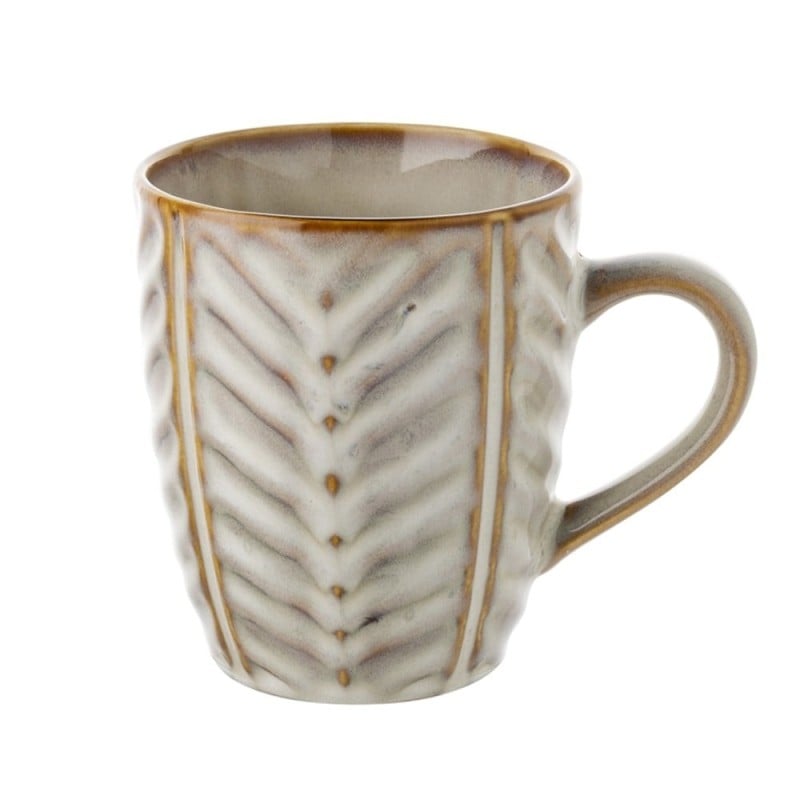 Serwis obiadowy porcelanowy Florina Lehti 42 elementy zestaw talerzy salaterek kubków filiżanek dla 6 osób liście
