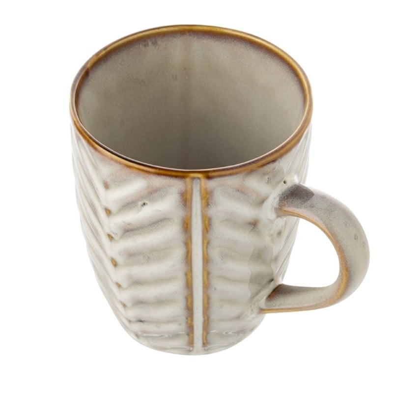 Serwis obiadowy porcelanowy Florina Lehti 42 elementy zestaw talerzy salaterek kubków filiżanek dla 6 osób liście