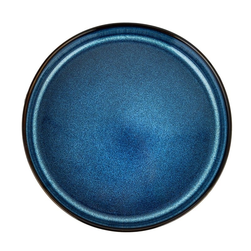 Serwis obiadowy porcelanowy Florina Evia Blue 24 elementy zestaw talerzy dla 6 osób modern
