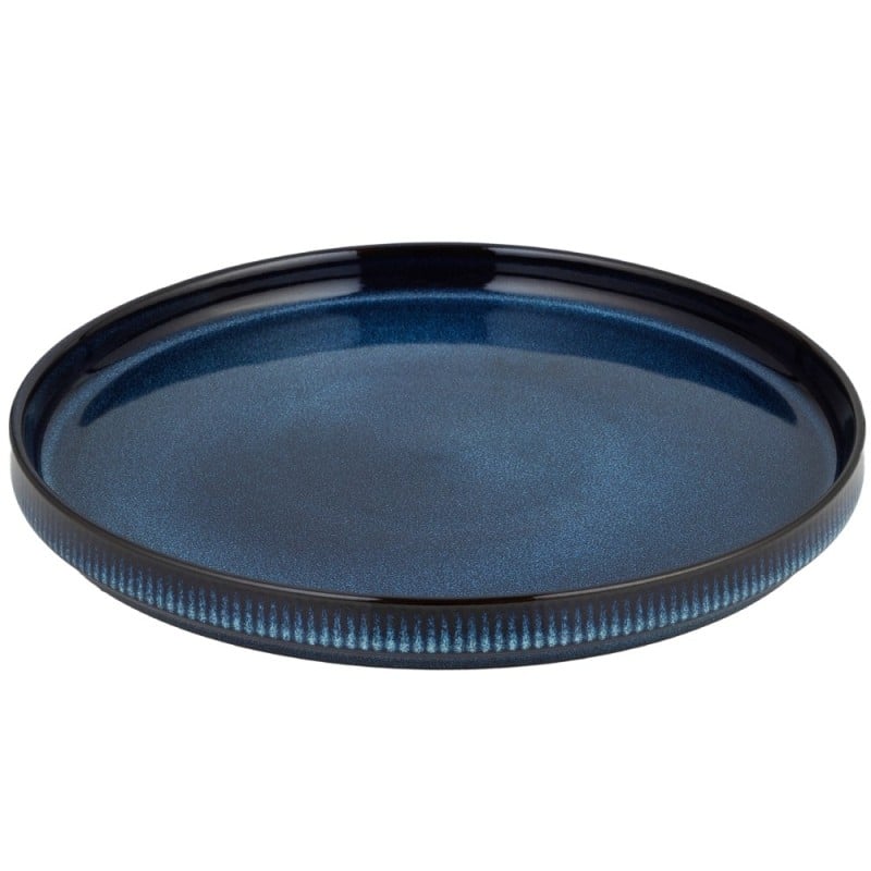 Serwis obiadowy porcelanowy Florina Evia Blue 24 elementy zestaw talerzy dla 6 osób modern