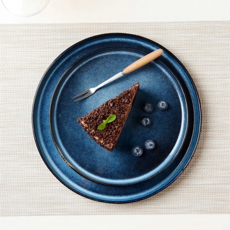 Serwis obiadowy porcelanowy Florina Evia Blue 30 elementów zestaw talerzy dla 6 osób modern