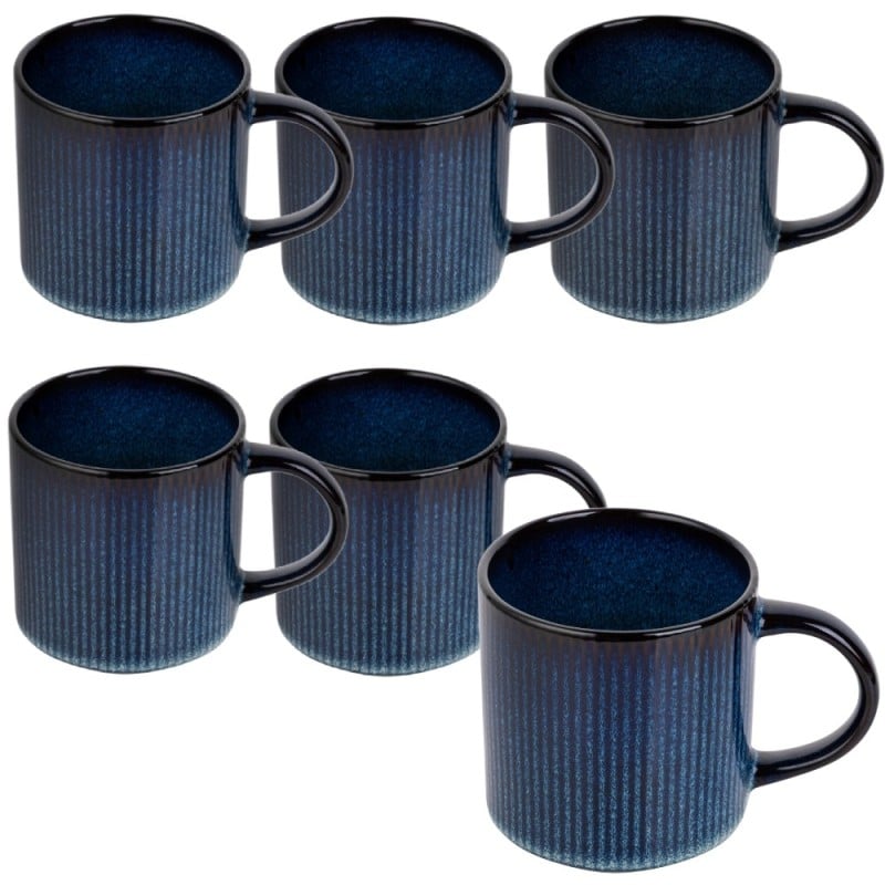 Serwis obiadowy porcelanowy Florina Evia Blue 30 elementów zestaw talerzy dla 6 osób modern