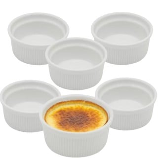 Kokilki do zapiekania 150 ml ramekin zestaw 6 sztuk salaterki miseczki pojemniki porcelanowe Brulee Tragar