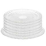 Talerzyki deserowe 17 cm i patera 28 cm szklane Altom Panteon zestaw 7 sztuk spodek na ciasto deser