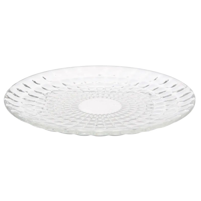 Talerzyki deserowe 17 cm i patera 28 cm szklane Altom Panteon zestaw 7 sztuk spodek na ciasto deser