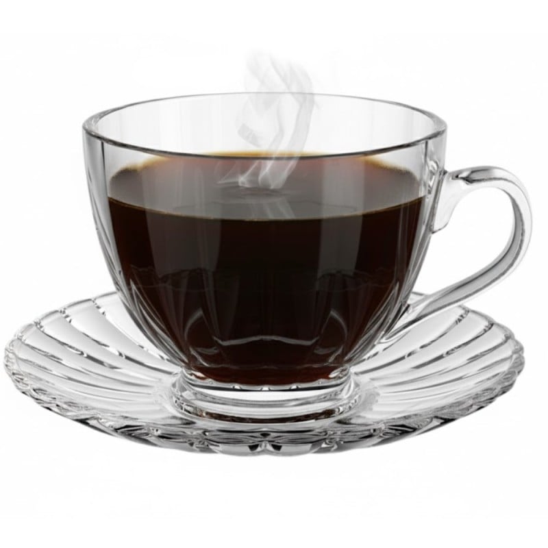 Filiżanki 250 ml ze spodkami do kawy herbaty na 6 osób serwis kawowy Florina Sorrento zestaw 6 sztuk