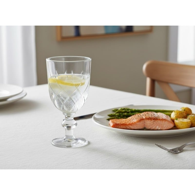 Kielichy do wody 250 ml wina soku Florina Corda zestaw 6 szklanek na nóżce