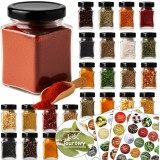 Zestaw 24 słoiczków 120 ml na przyprawy GierekHoff Flavor GH 1112 pojemniki z naklejkami i nabierakiem na prezent