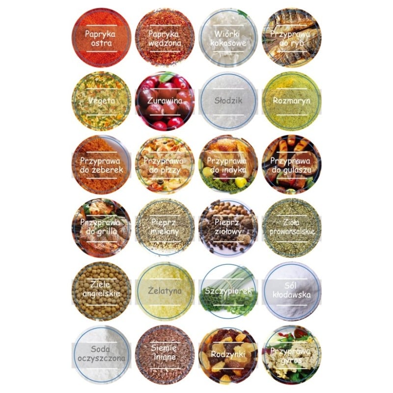Zestaw 24 słoiczków na przyprawy GierekHoff Flavor GH 1112 pojemniki z naklejkami i nabierakiem