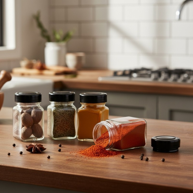 Zestaw 24 słoiczków na przyprawy GierekHoff Flavor GH 1112 pojemniki z naklejkami i nabierakiem