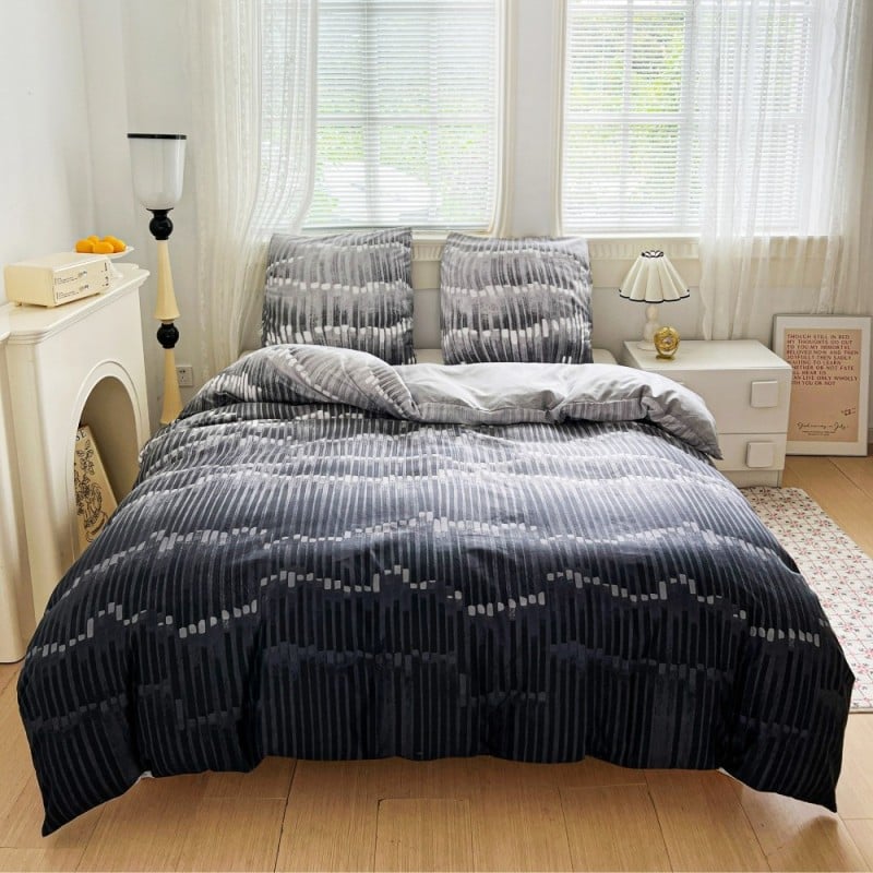 Pościel 140x200 bawełna satynowa dwustronna GierekHoff gruba 2 części GH 3106 skała