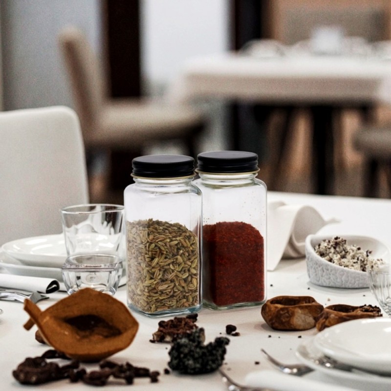 Zestaw 24 słoiczków 120 ml na przyprawy GierekHoff Flavor GH 1113 pojemniki z naklejkami