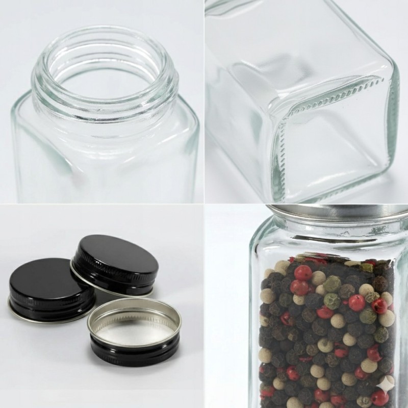 Zestaw 24 słoiczków 120 ml na przyprawy GierekHoff Flavor GH 1113 pojemniki z naklejkami