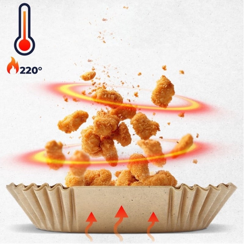 Wkłady papierowe 20x20 cm 300 szt do frytkownicy beztłuszczowej air fryer