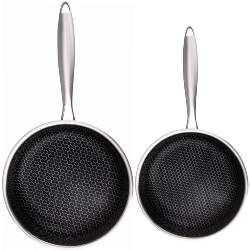 Patelnie stalowe 24 i 28 cm powłoka plaster miodu MG Home Maestro zestaw 2 patelnie